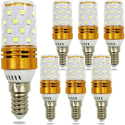 E14 LED Bulbs 8W 40LED Beads 600LM 2835SMD Led Corn Light Bulb AC 110V 360 Beam Angle, no Flickering for LED Chandelier Bulb Home Lighting, 7-Pack,Warm white