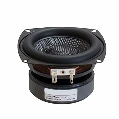 1Pc Speaker 4 Inch Subwoofer Deep Bass HiFi 40W 4/8Ohm Woofer Subwoofer Glass Fiber Woven Basin Loudspeaker Subwoofer Car Audio (Size : 4Ohm Squre)