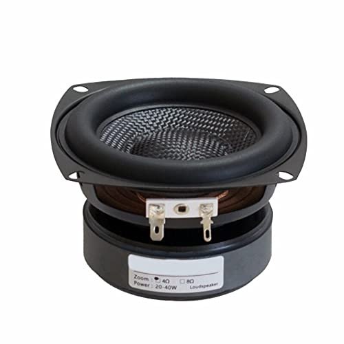 1Pc Speaker 4 Inch Subwoofer Deep Bass HiFi 40W 4/8Ohm Woofer Subwoofer Glass Fiber Woven Basin Loudspeaker Subwoofer Car Audio (Size : 4Ohm Squre)