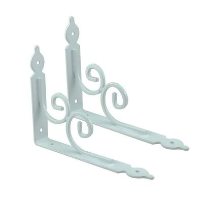 Shelf Brackets Heavy Duty Thicken Wall Shelf Brackets Iron Right Angle Bracket Rustic Decorative Floating Shelves Shelf Supporter with Screws (Color : White, Size : 14inch(35cm))