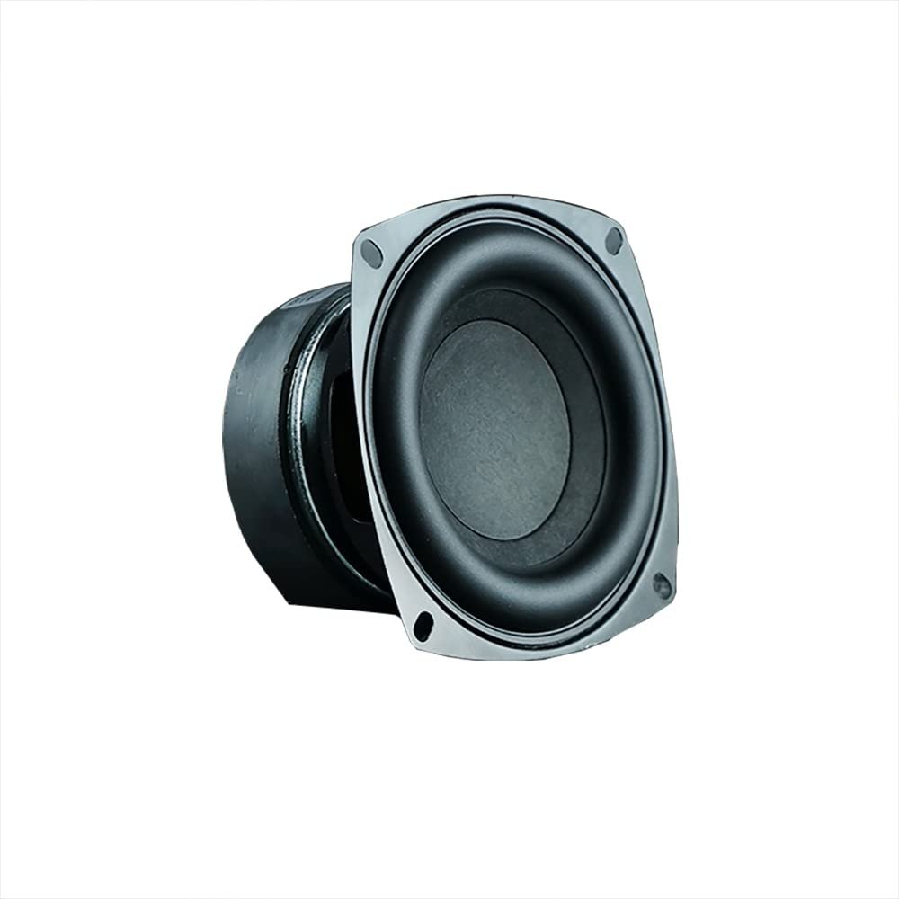 1Pc 4 Inch 50W High Power Subwoofer Speaker Woofer Car Audio Sound Crossover Loudspeaker Round Square DIY Part (Size : Square 4 OHM)