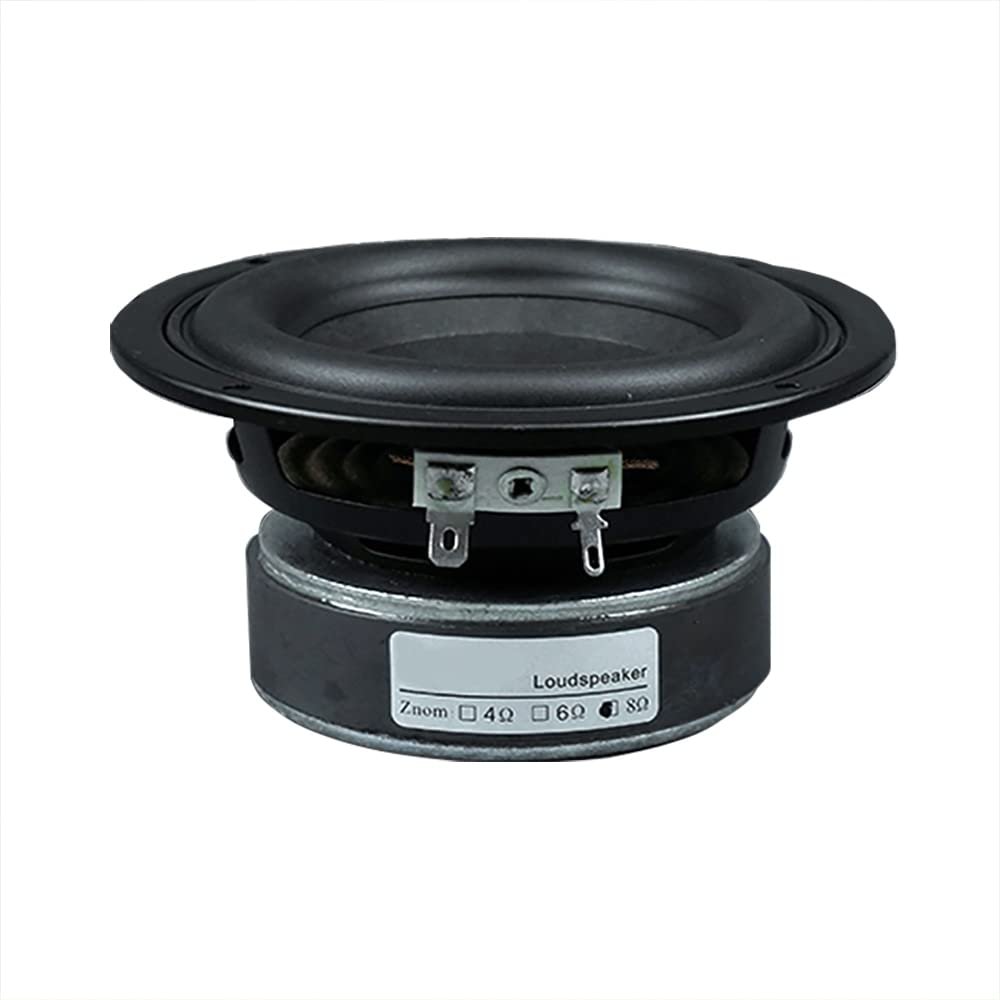 1Pc 4 Inch 50W High Power Subwoofer Speaker Woofer Car Audio Sound Crossover Loudspeaker Round Square DIY Part (Size : Round 4 OHM)