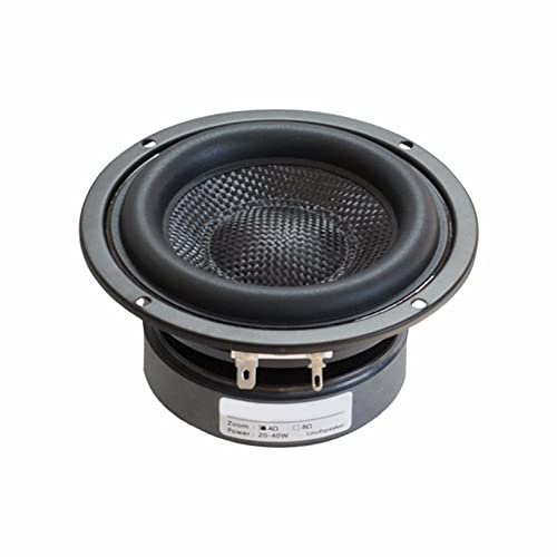 1Pc Speaker 4 Inch Subwoofer Deep Bass HiFi 40W 4/8Ohm Woofer Subwoofer Glass Fiber Woven Basin Loudspeaker Subwoofer Car Audio (Size : 4Ohm Circular)