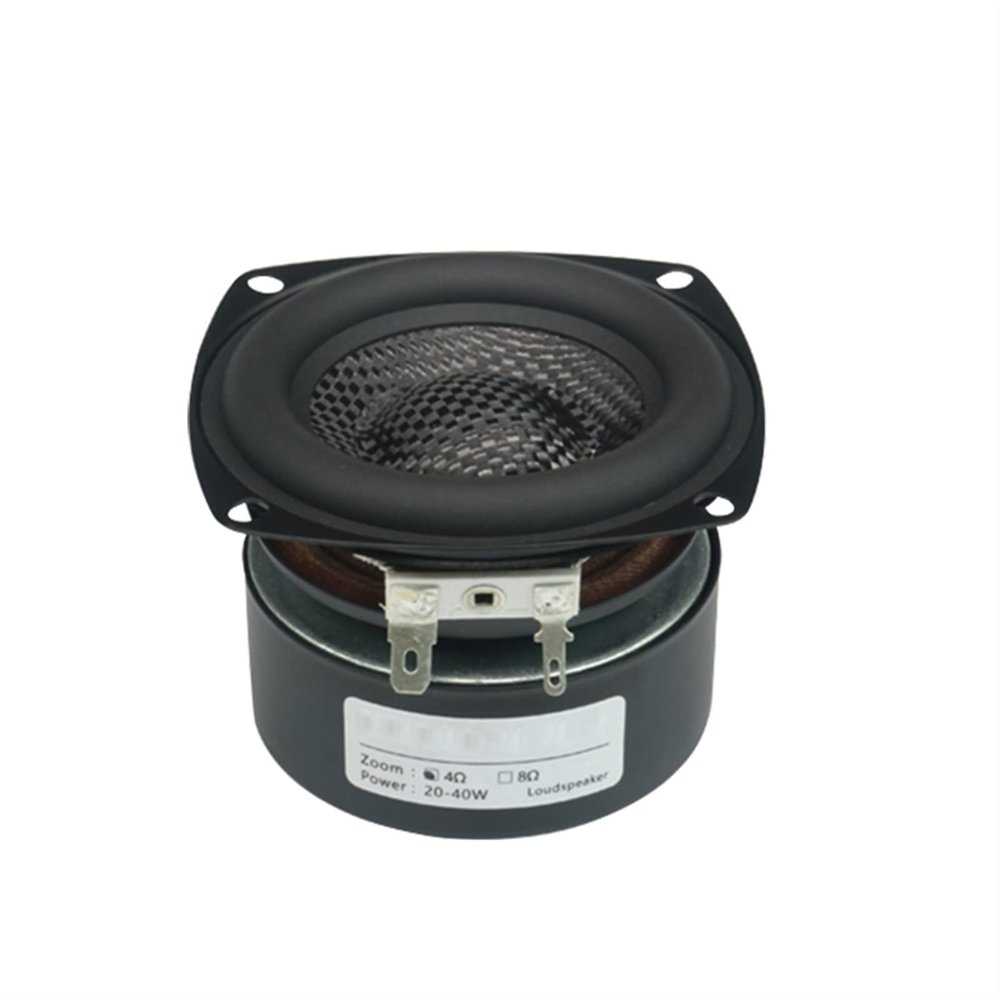 1pc 3 Inch Subwoofer Speaker 4Ohm 8Ohm Super Bass Speaker 25W Woofer Low Frequency Glass Fiber Woven Basin Loudspeaker Car Subwoofer (Size : 8Ohm-Square)