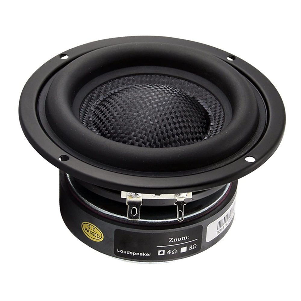4 Inch Bass Speaker Subwoofer 50W 4Ohm 8Ohm Subwoofer Car Audio Fiberglass Braided Bass Speaker Low Frequency Bookshelf Speaker (Size : 1pc-8Ohm)