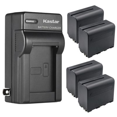 Kastar 4-Pack NP-F960 / NP-F970 Battery and AC Wall Charger Replacement for Feelworld A737 Aluminum 7 Inch On-Camera Monitor, FW278S 7" 1200 cd/m 3G-SDI On-Camera Monitor