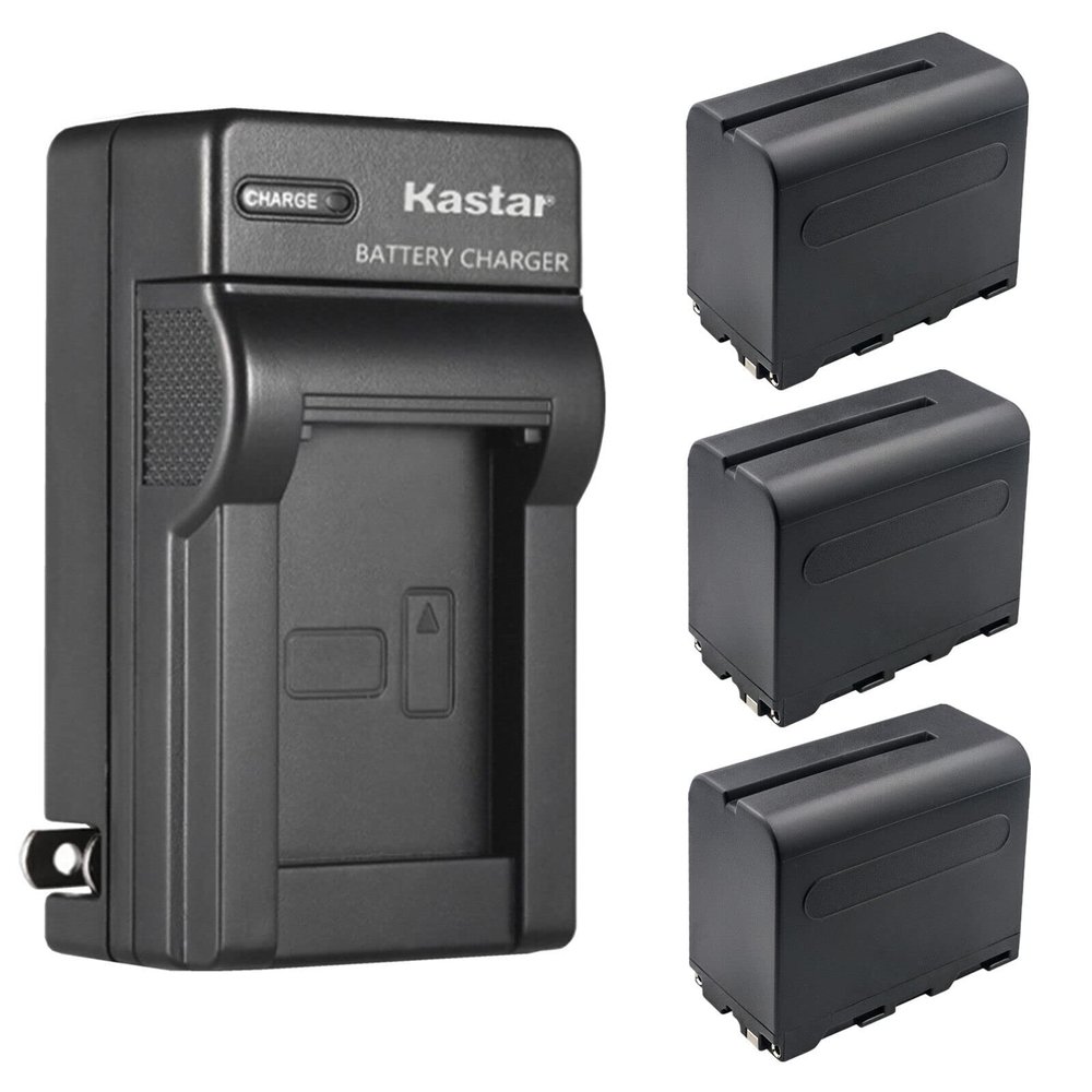 Kastar 3-Pack NP-F960 / NP-F970 Battery and AC Wall Charger Replacement for Feelworld LUT5 5.5" Touchscreen Camera Field Monitor, LAIZESKE W1000S 1000FT HDMI SDI Wireless Video Transmission System