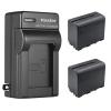 Kastar 2-Pack NP-F960 / NP-F970 Battery and AC Wall Charger Replacement for Lilliput A12 12.5" IPS, 569/O 5", 663 7" LCD, 663/S2 7" LCD On-Camera 3G-SDI/HDMI Monitor, 664/O 7" On-Camera Monitor view 1