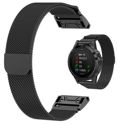 CZKE 20mm 22mm 26mm Magnetic WatchBands for Garmin Quickfit Watch Band (Color : Black, Size : 26mm Fenix 6X 6XPro)