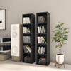 CD Cabinets 2 pcs,Media Cabinet,DvD Storage Cabinets,Display Prized Optical Media, Memorabilia Collections,Storage Space for About 80 CDs, Each Cabinet Has 5 Compartments,Black 8.3"x6.3"x36.8" view 1