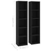 CD Cabinets 2 pcs,Media Cabinet,DvD Storage Cabinets,Display Prized Optical Media, Memorabilia Collections,Storage Space for About 80 CDs, Each Cabinet Has 5 Compartments,Black 8.3"x6.3"x36.8" view 2