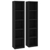 CD Cabinets 2 pcs,Media Cabinet,DvD Storage Cabinets,Display Prized Optical Media, Memorabilia Collections,Storage Space for About 80 CDs, Each Cabinet Has 5 Compartments,Black 8.3"x6.3"x36.8" view 3