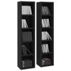 CD Cabinets 2 pcs,Media Cabinet,DvD Storage Cabinets,Display Prized Optical Media, Memorabilia Collections,Storage Space for About 80 CDs, Each Cabinet Has 5 Compartments,Black 8.3"x6.3"x36.8" view 4