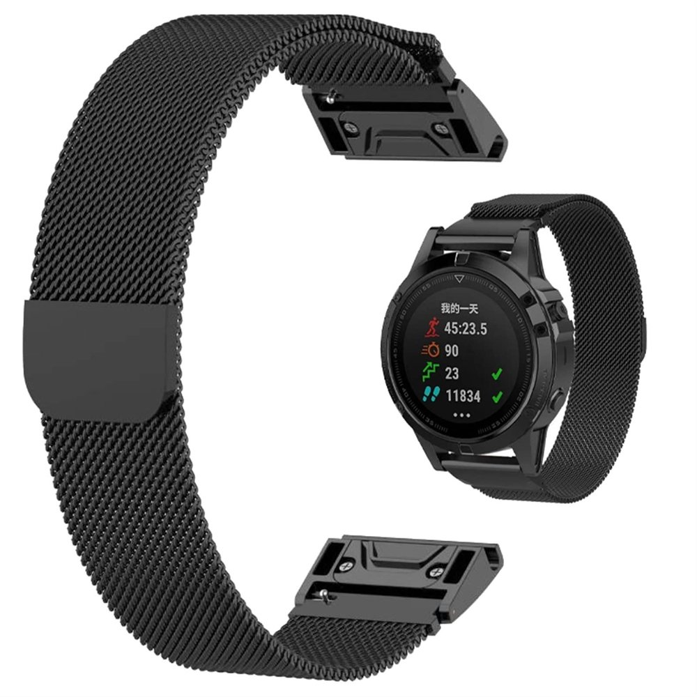 CZKE 20mm 22mm 26mm Magnetic WatchBands for Garmin Quickfit Watch Band (Color : Black, Size : 22mm)
