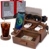 Parkway Home Wood Phone Docking Station with Drawer, Compatible with Apple Watch - Wood Charging Station Organizer Stand, Bedside Nightstand Organizer for Men, Holds Phone, Tablet, Keys, Glasses, EDC view 1