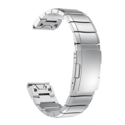 SKM Smart Watch Band Straps for Garmin Fenix 6 6S 6X Pro 5X 5 5S Plus 3 HR 935 945 Mk1 D2 S60 Quick Release Strap Steelbelt Bracelet (Color : Silver, Size : 26mm Fenix 6X 6XPro)