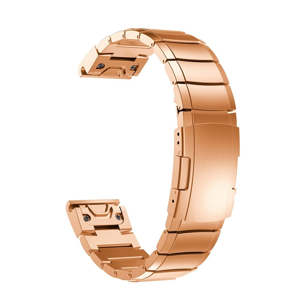 SKM Smart Watch Band Straps for Garmin Fenix 6 6S 6X Pro 5X 5 5S Plus 3 HR 935 945 Mk1 D2 S60 Quick Release Strap Steelbelt Bracelet (Color : Rose Gold, Size : 26mm Fenix 6X 6XPro)