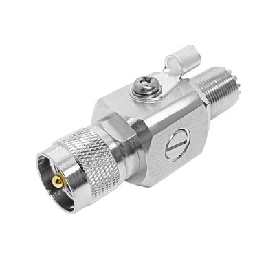 UHF Coaxial Square Lightning Arrestor PL-259 Lightning Surge Protector PL259 Socket (UHF Male) to SO239 Socket (UHF Female) Bulkhead DC-3GHZ for CB Radio, HAM Radio Gear, 2-Way Base Stations