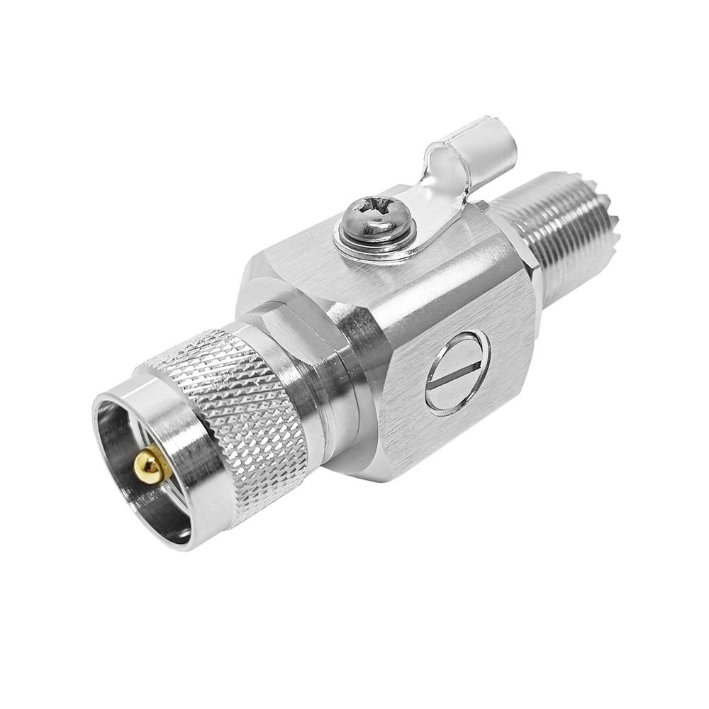 UHF Coaxial Square Lightning Arrestor PL-259 Lightning Surge Protector PL259 Socket (UHF Male) to SO239 Socket (UHF Female) Bulkhead DC-3GHZ for CB Radio, HAM Radio Gear, 2-Way Base Stations