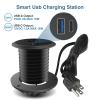Desktop Power Grommet, 2inch Desktop Power Grommet Outlet, Recessed Power Strip Outlet with 1 USB and 1 Type-C, 20W PD Fast Charge for Desk, Kitchen, Office, Home, Hotel and More view 2