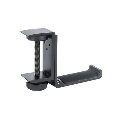 TOMYEUS Headphone Stand Headphone Holder Desktop Lock Clip-on Headphone Holder Universal Headphone Holder Metal Hanger Headphone Holder (Silver/Black) Headset Holder (Color : Black)