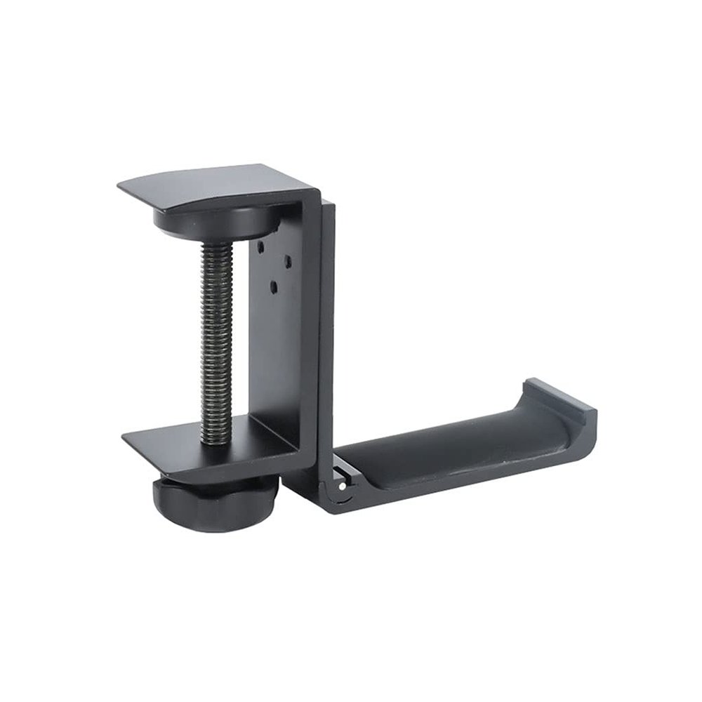 TOMYEUS Headphone Stand Headphone Holder Desktop Lock Clip-on Headphone Holder Universal Headphone Holder Metal Hanger Headphone Holder (Silver/Black) Headset Holder (Color : Black)