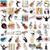 100Pcs Orchestral Stickers Pack,Vinyl Instruments Stickers for Teens,Classical Music Aesthetic Sticker Waterproof for Water Bottles,Laptop,Hydroflask,Guitar,Violin view 2
