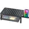 Zimilar Monitor Stand Riser with Drawer, 3 Height Adjustable Monitor Stand for Computer, Laptop, Printer, Notebook, iMac, Premium Metal Monitor Riser view 2