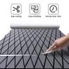 FOCEAN Boat Flooring EVA Foam Boat Decking Marine Mat Non-Slip Self-Adhesive Flooring Sheet for Motorboat Kayak Surfboard Garden Swimming Pools, 75''x 28'', Dark Grey with Black Lines view 2