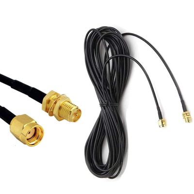16ft WiFi Antenna Extension Cable 6ft RG174 RP-SMA Male to RP-SMA Female RF Coaxial Cable Low Loss Gold Plated Pigtail for Wireless LAN Router Bridge External Antenna Equipment
