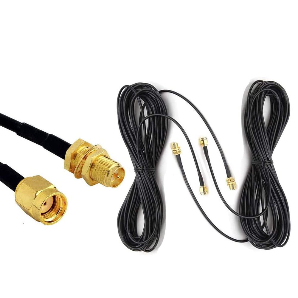 33ft WiFi Antenna Extension Cable RG174 RP-SMA Coaxial Cable Low Loss for Wireless LAN Router Bridge External Antenna Equipment 2 Pack