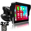 7 12V 24V Audio Receiver Touchscreen Monitor, Dashboard Mounted Car Stereo with Wireless Apple Carautoplay Android Auto Bluetooth 5.0, Mirror Link, Hands Free Calling 8LED Rear View Camera view 1
