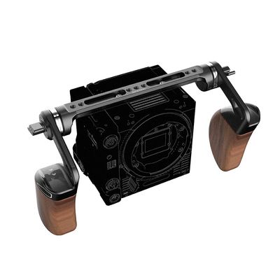 NICEYRIG Wooden Side Handle Kit with Dual Handheld Rosette Wooden Grips, Rosette Extension NATO Rail Applicable for RED DSMC2 Weapon/Epic-w/Scarlet-w/Raven, Camcorder Cinema Camera