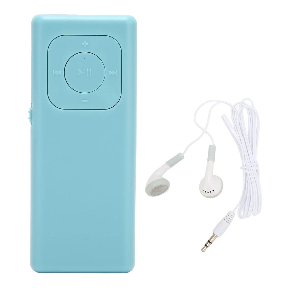 ASHATA MP3 Player for Running, Mini Portable HiFi Lossless Sound Player Radio Support 64G Memory Card for Students Travel Work Sports (Blue)