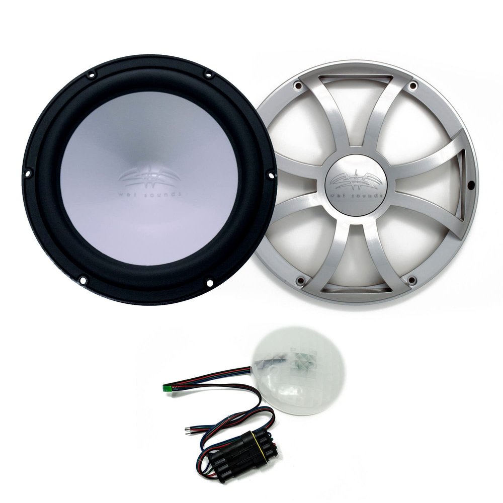 Wet Sounds REVO 12 FA S4-B 12" Black 4-Ohm Subwoofer with REVO 12XS-SGRILL 12" Subwoofer Grill with RGB LED kit