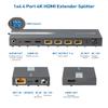 Cable Matters 1x4 4K HDMI Extender Splitter, Supports 164ft for 4K@60Hz or 196ft for 4K@30Hz, Wall Mount 1-In-4-Out HDMI Over Ethernet Splitter, Local Monitor Loop-Out view 2