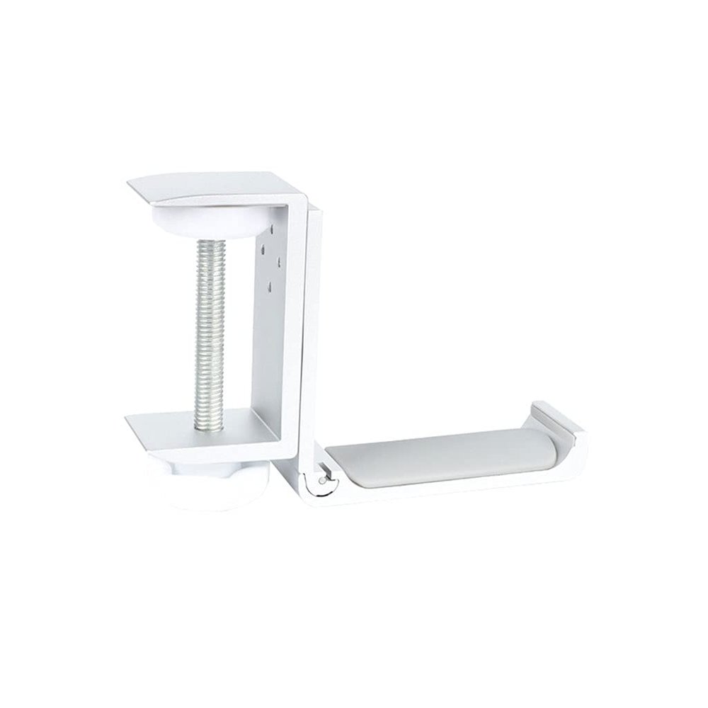 TOMYEUS Headphone Stand Headphone Holder Desktop Lock Clip-on Headphone Holder Universal Headphone Holder Metal Hanger Headphone Holder (Silver/Black) Headset Holder (Color : Silver)