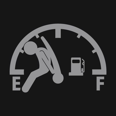 Pushing Gas Gauge Funny NOK Decal Vinyl Sticker |Cars Trucks Walls Laptop| Gray |5.4 x 3.9 in|NOK1819