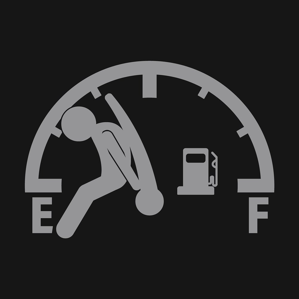 Pushing Gas Gauge Funny NOK Decal Vinyl Sticker |Cars Trucks Walls Laptop| Gray |5.4 x 3.9 in|NOK1819