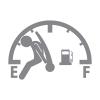 Pushing Gas Gauge Funny NOK Decal Vinyl Sticker |Cars Trucks Walls Laptop| Gray |5.4 x 3.9 in|NOK1819 view 2