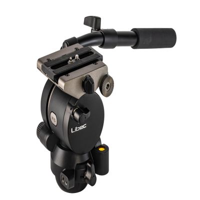 Libec H15 Dual Base Fluid Head with PH-6B Pan Handle for Video Camera, 6.6 lbs Load Capacity