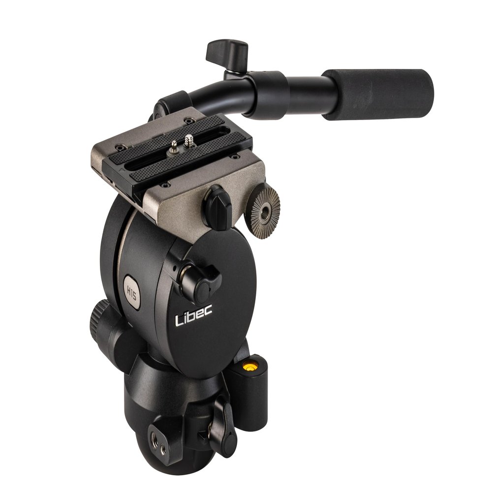 Libec H15 Dual Base Fluid Head with PH-6B Pan Handle for Video Camera, 6.6 lbs Load Capacity