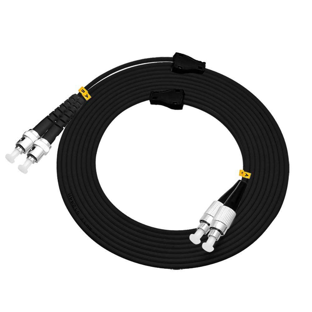 Jeirdus 40M FC to ST Outdoor Armored Duplex 9/125 SM Fiber Optic Cable Jumper Optical Patch Cord Singlemode 40Meters 130ft FC-ST