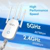 1200Mbps WiFi Range Extender Signal Booster, Covers up to 5000Sq.ft and 35 Devices, 2.4 & 5GHz Dual Band WiFi Repeater with Ethernet/LAN Port view 2