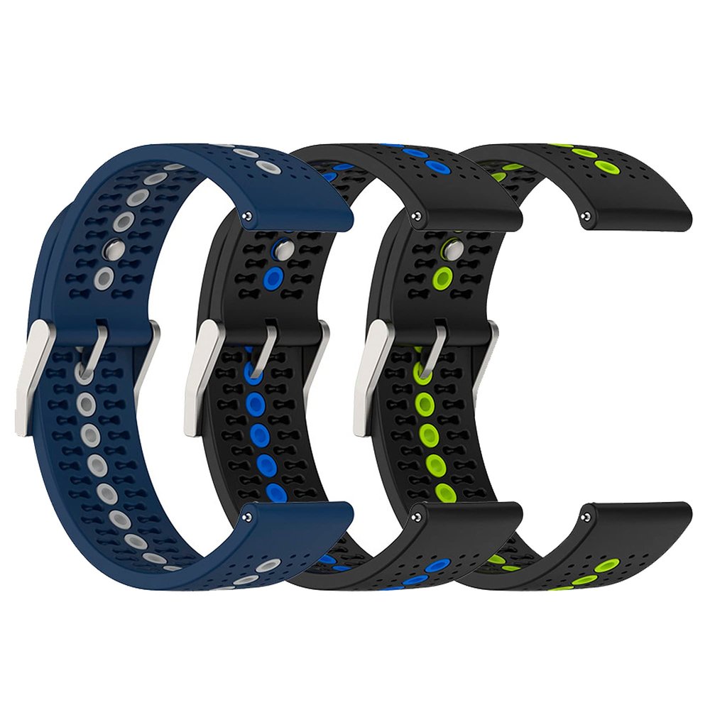 FitTurn Bands Compatible with Hero Band III Donerton, Popglory, CanMixs P22 & Motast Mugu Chalyh P36A P36B, AGPTEK LW31 Watch-20mm Air Holes Design Quick Release Bands Sport Strap (Tricolor-C)