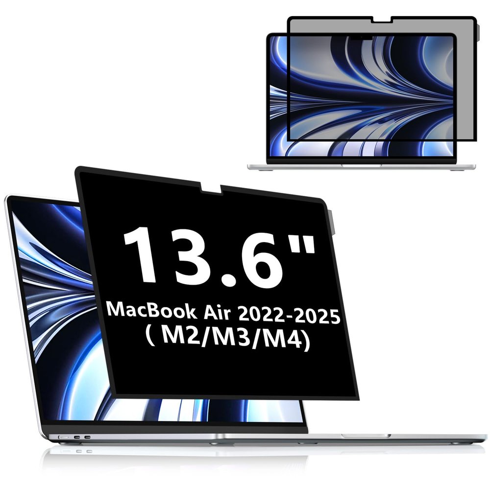 FILMEXT MacBook Air M2 13.6-inch Screen Protector, Privacy Shield, 2022 Release (A2681), Polyethylene Terephthalate, 1 Piece