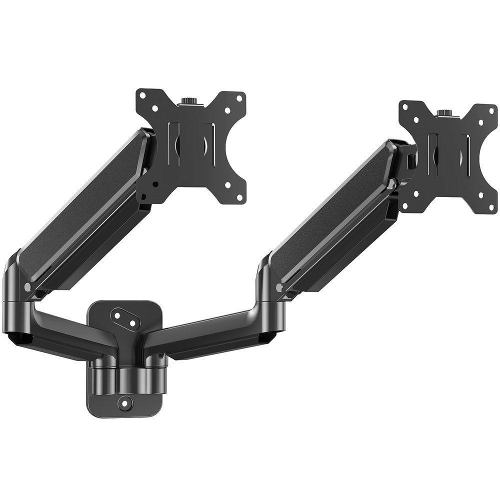 MOUNTUP Dual Monitor Wall Mount for 2 Max 32 Inch Computer Screen, Fully Adjustable Double Monitor Arm, Wall Mounted Monitor Holder Support 4.4-19.8lbs Display, VESA Bracket 75x75, 100x100