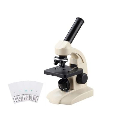 Microscope Kit 70X-400X Monocular Microscope with Bottom Lamp Slides Specimen Cells Watching Easy Use Microscope Lens Adapters