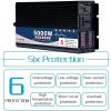 LJZLJZ Pure Sine Wave Power Inverter, 12V/24V/48V/60V to 110V, 2 Cooling Fans, 3000W 4000W 5000W, LCD Input and Output Voltage Display,3000W-48V view 2