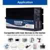 LJZLJZ Pure Sine Wave Power Inverter, 12V/24V/48V/60V to 110V, 2 Cooling Fans, 3000W 4000W 5000W, LCD Input and Output Voltage Display,3000W-48V view 3